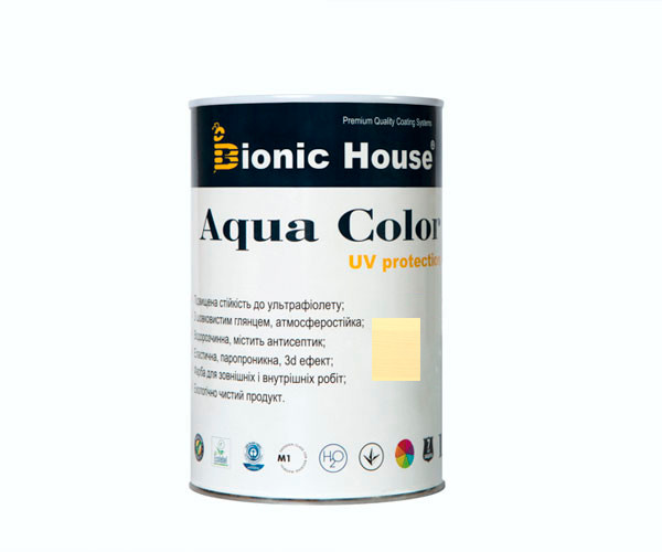 Фарба для дерева Bionic-House Aqua Color UV-protect 0,8 л Слонова кістка А102