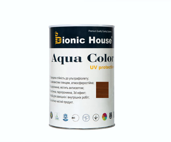 Фарба для дерева Bionic-House Aqua Color UV-protect 0,8 л Горіх А110
