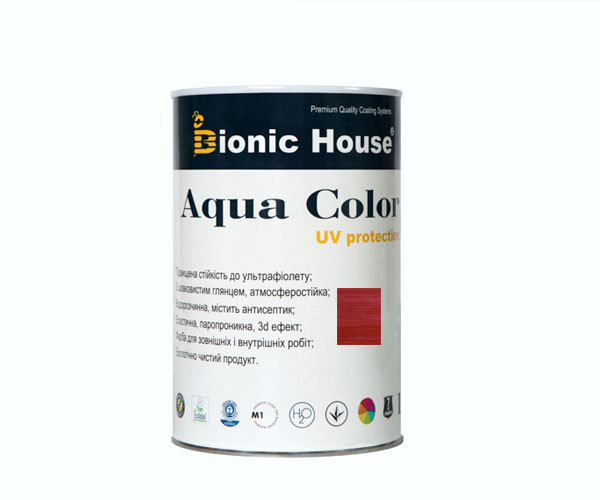 Фарба для дерева Bionic-House Aqua Color UV-protect 0,8 л Вишня А108