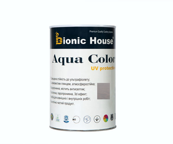 Фарба для дерева Bionic-House Aqua Color UV-protect 0,8 л Попіл А117