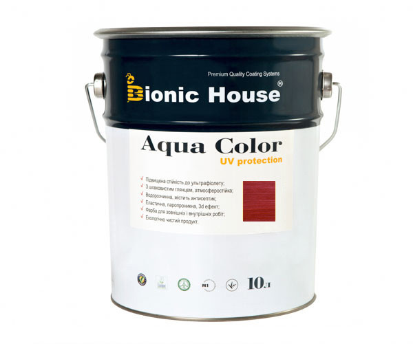 Фарба для дерева Bionic-House Aqua Color UV-protect 10 л Вишня А108