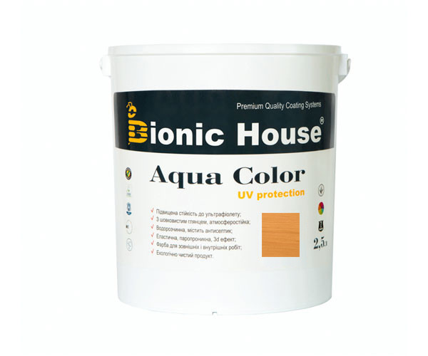 Фарба для дерева Bionic-House Aqua Color UV-protect 2,5 л Дуб А105