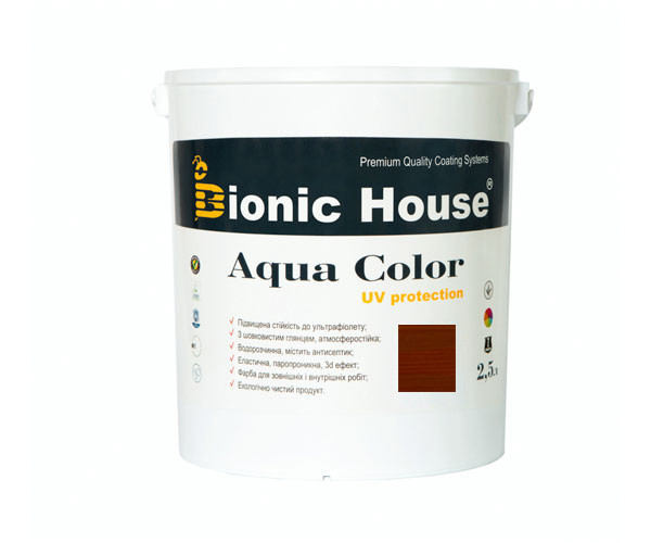 Фарба для дерева Bionic-House Aqua Color UV-protect 2,5 л Шоколад А109