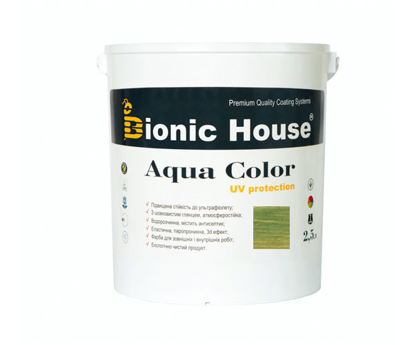 Фарба для дерева Bionic-House Aqua Color UV-protect 2,5 л Смарагд А114