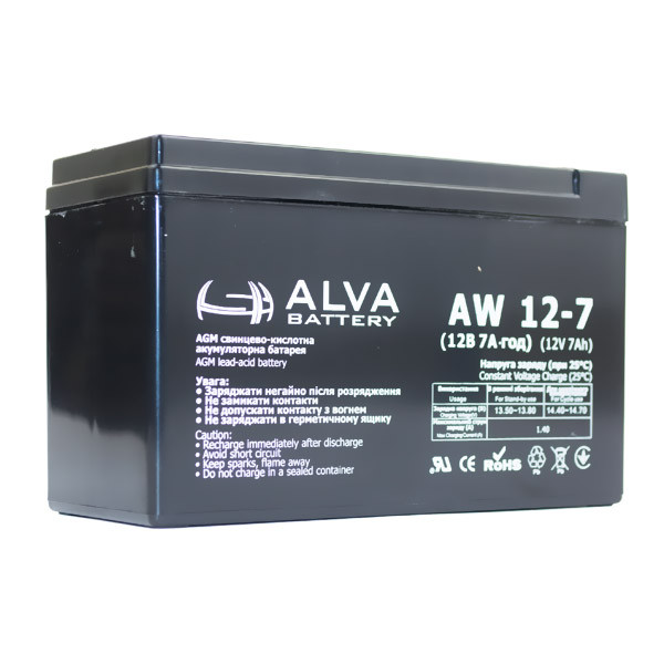 Аккумулятор AW 12v | 7A | ALVA