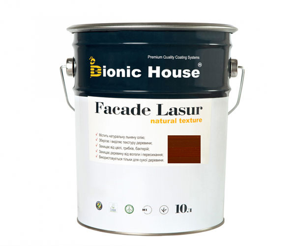Фарба для дерева FACADE LASUR Bionic-House 10 л Шоколад А109