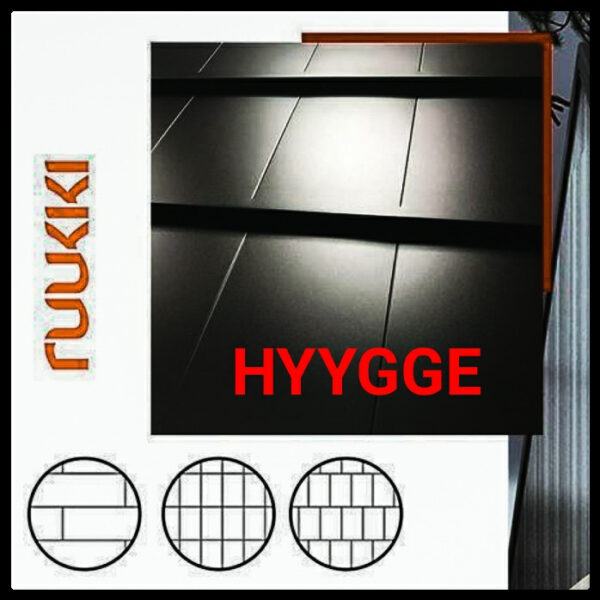 Ruukki ® Hyygge  ⁇  RR 33  ⁇  0,6 mm  ⁇  SSAB  ⁇  GreenCoat  ⁇  Crown BT – Модульна Черепиця  ⁇  0,341 m2  ⁇