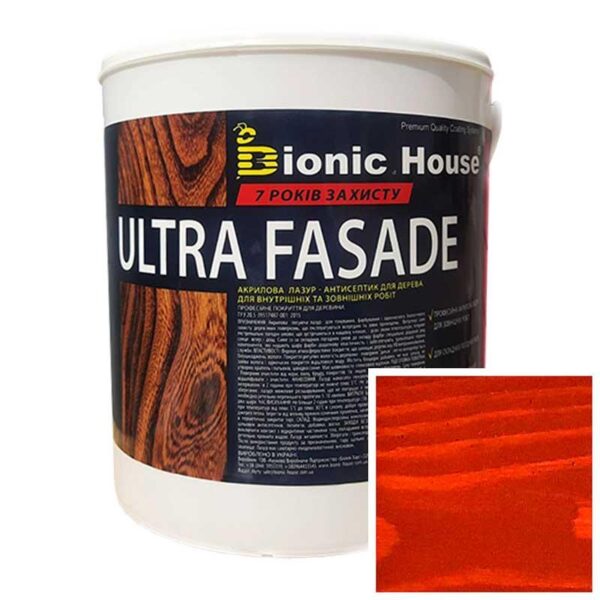 Фарба для дерева фасадна, тривалого терміну експлуатації ULTRA FACADE 2,5 л Тік
