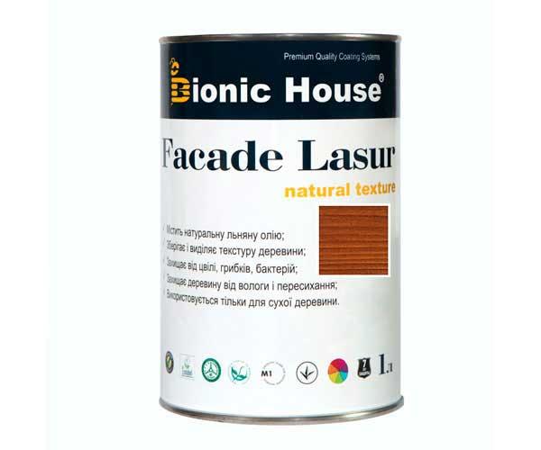 Фарба для дерева FACADE LASUR Bionic-House 1 л Коньяк