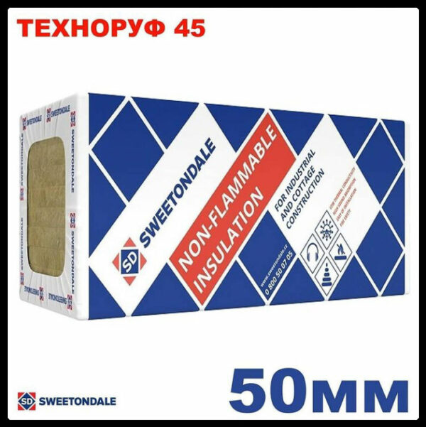 Базальтовий утеплювач “ТЕХНОРУФ-45” 50 мм 2.88 м2/упк Sweetondale — (Техноніколь)