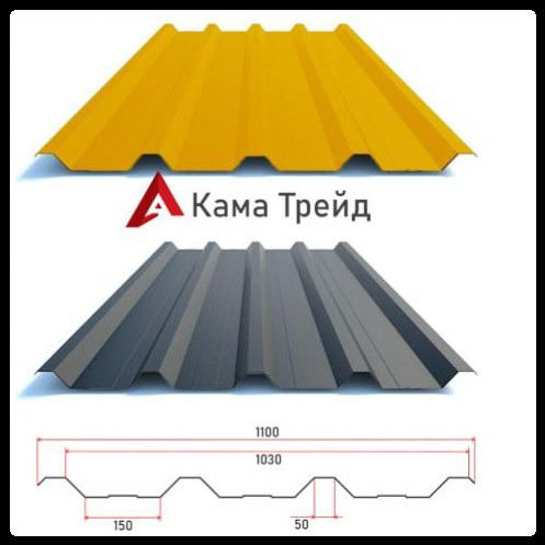 Профнастил НС-44 “КамаТрейд” 0,45 мм Китай РЕМА Ral