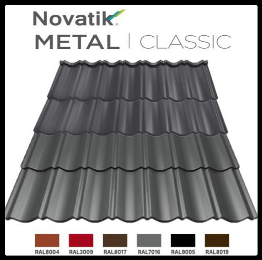 Модульна металочерепиця Novatik Metal Classic Duo МАТ Voestalpine 0,5 мм RAL 8017