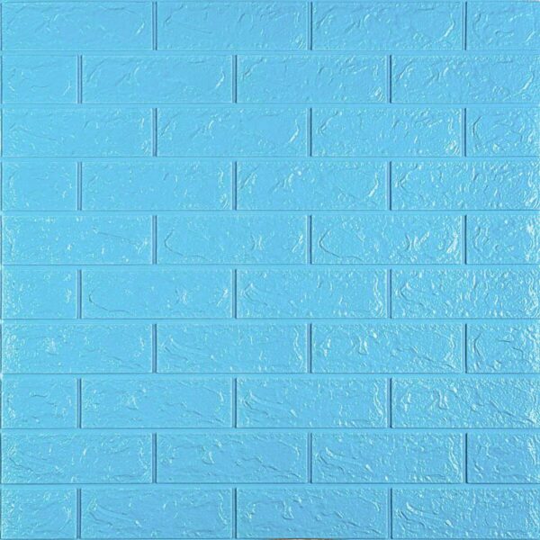 3D панель самоклеюча цегла Блакитна 700х770х5мм (005-5) SW-00000297